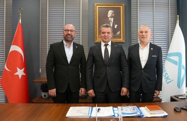 BAŞKAN DENİZ'DEN MESKİ GENEL MÜDÜRÜ A. RIZA ÖZDEMİR'E NEZAKET ZİYARETİ