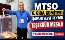  MTSO 6.GRUP GIDA KOMİTESİNDEN İŞADAMI VEYSİ İPEK'DEN TEŞEKKÜR MESAJI 